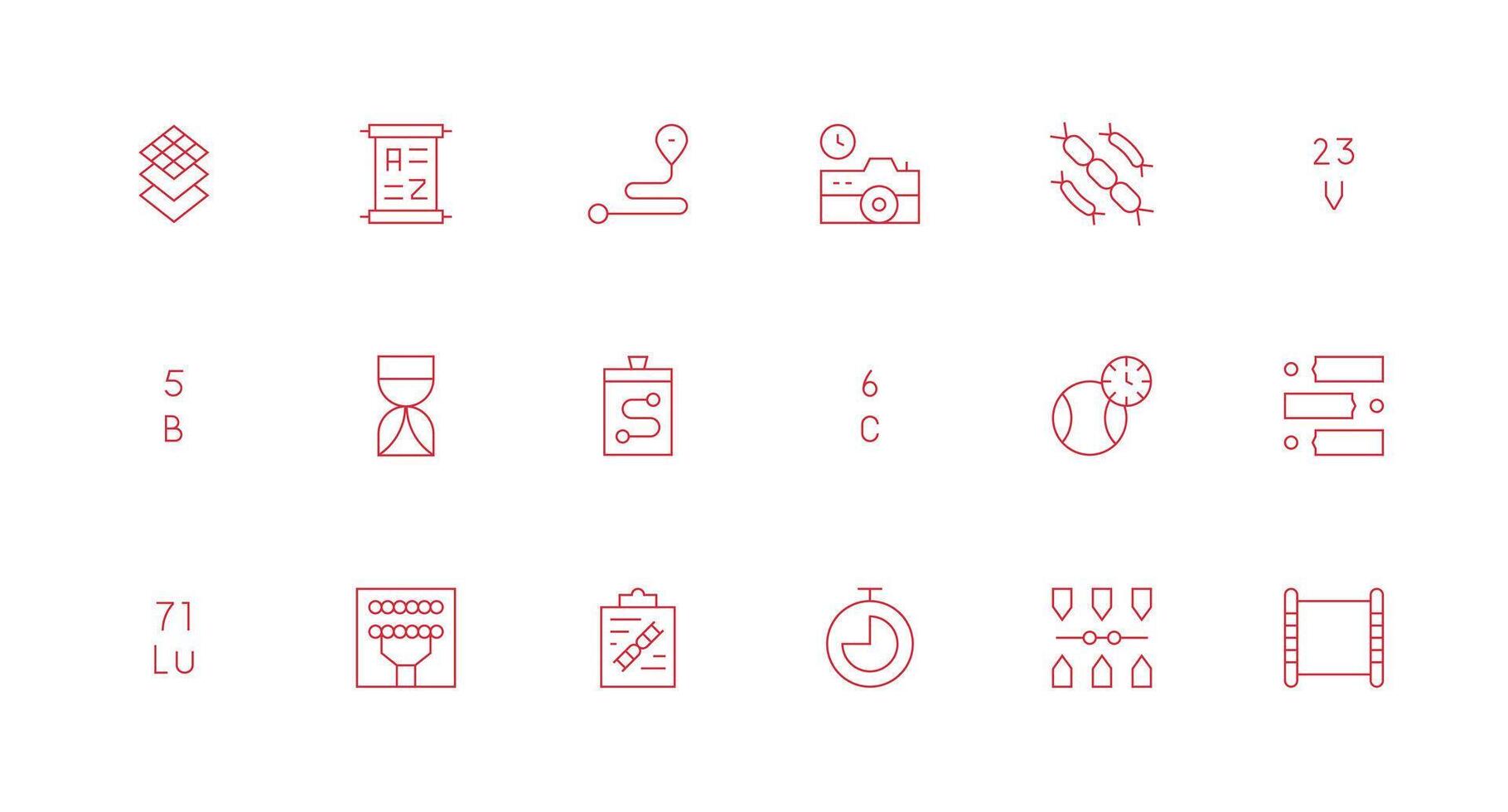 Sequence Icon Set with 18 Minimal Line Graphics Digital Product Icons for Fast Delivery vector