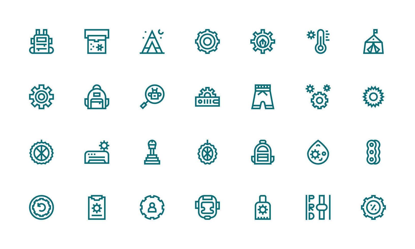 Gear Icon Set with 28 Bold Line Graphics Icons Built for Visual Consistency Pack vector