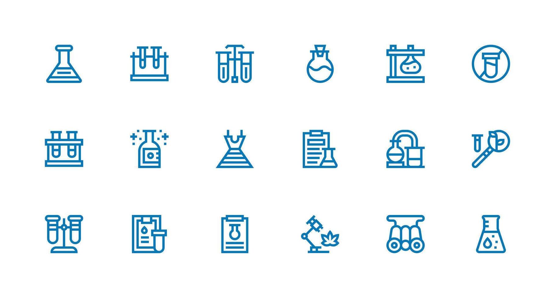 Experimentation featuring 18 Icons in Strong Stroke Line Design Design Ready Icon Set for Teams vector