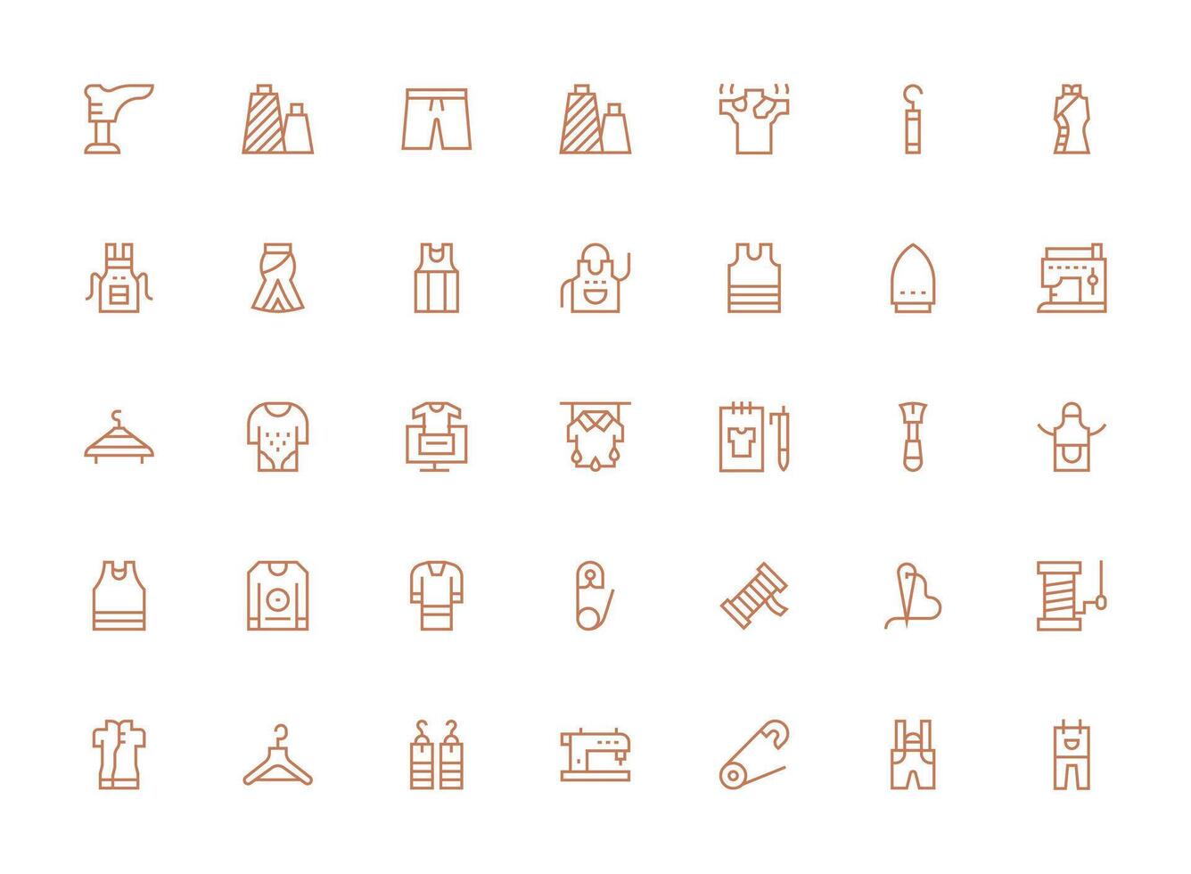 35 Regular Clean Line Vectors for Garment Theme Balanced Icon Set for Functional Design