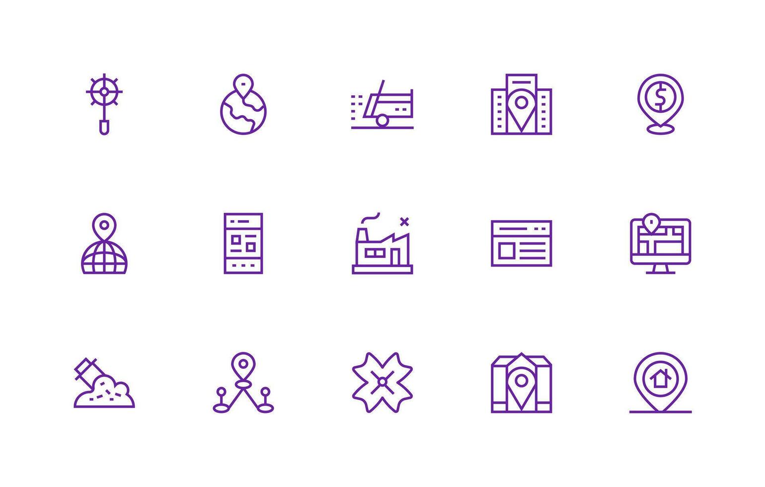 Site Visual Pack containing 15 Regular Line Icons User Interface Icons for Digital Products vector