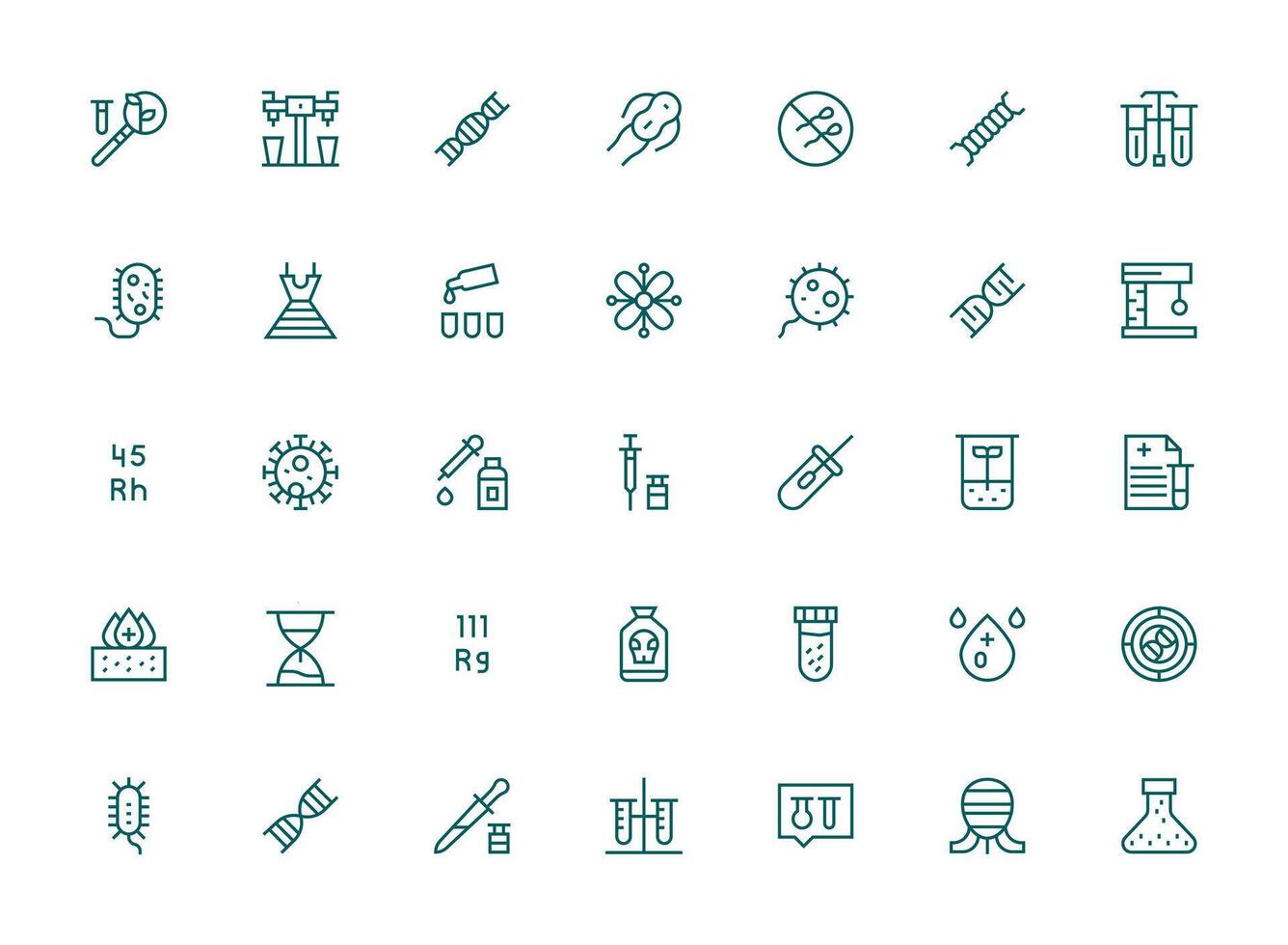 Laboratory Visual Pack containing 35 Regular Clean Line Icons Clean Icon Set Icon Pack for UI Projects vector