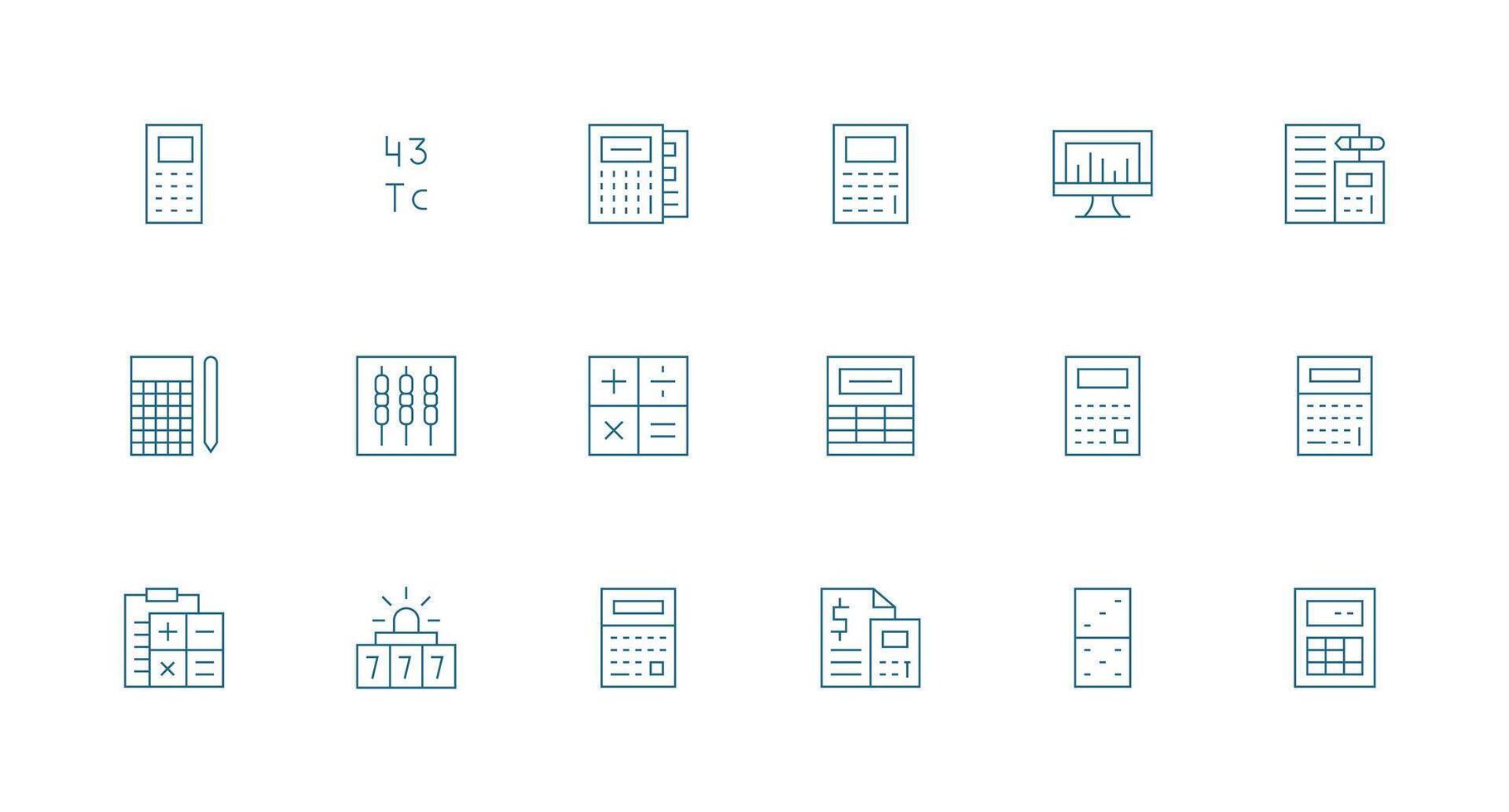 números conjunto con 18 mínimo línea íconos limpiar icono colección para web utilizar vector