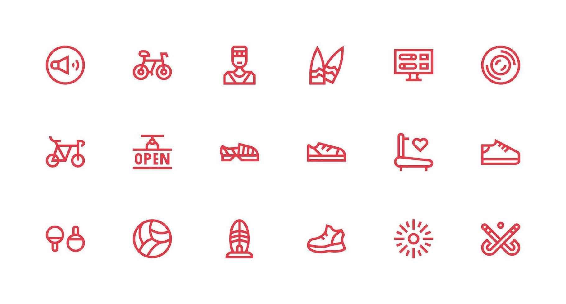 Active featuring 18 Icons in Strong Stroke Line Design Simple Icons for Interface and Wireframes vector