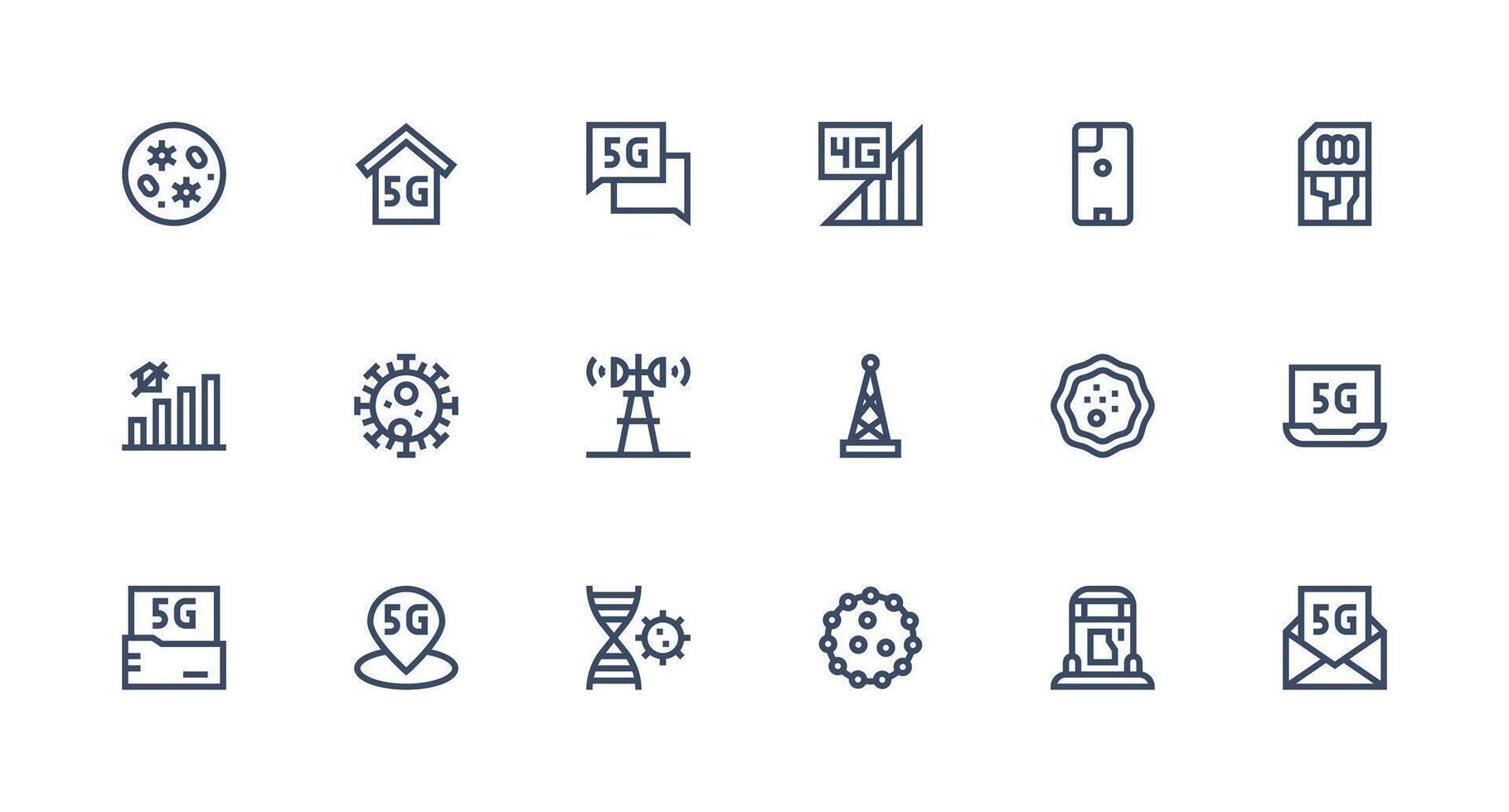 Cellular including 18 Strong Stroke Line Illustrations Essential Icons for Rapid UI Building vector