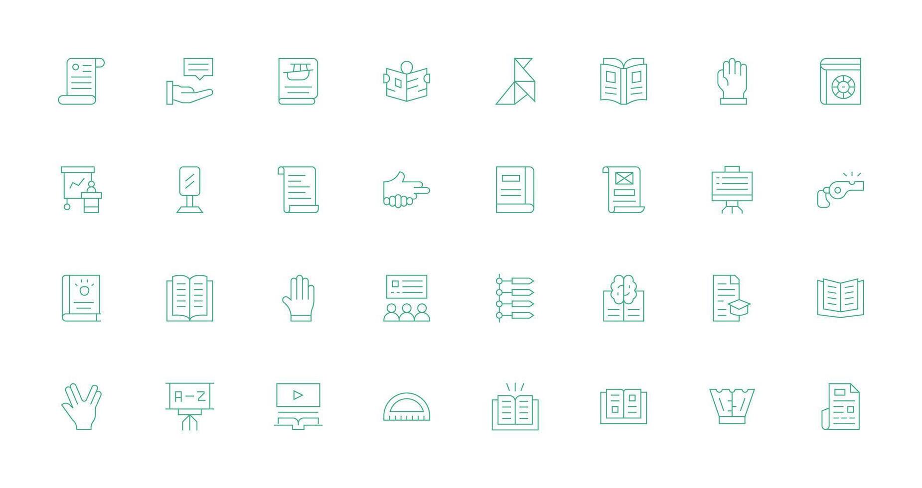 Instruction Visual Pack containing 32 Thin Line Icons Lightweight Icon Series for Fast Prototypes vector