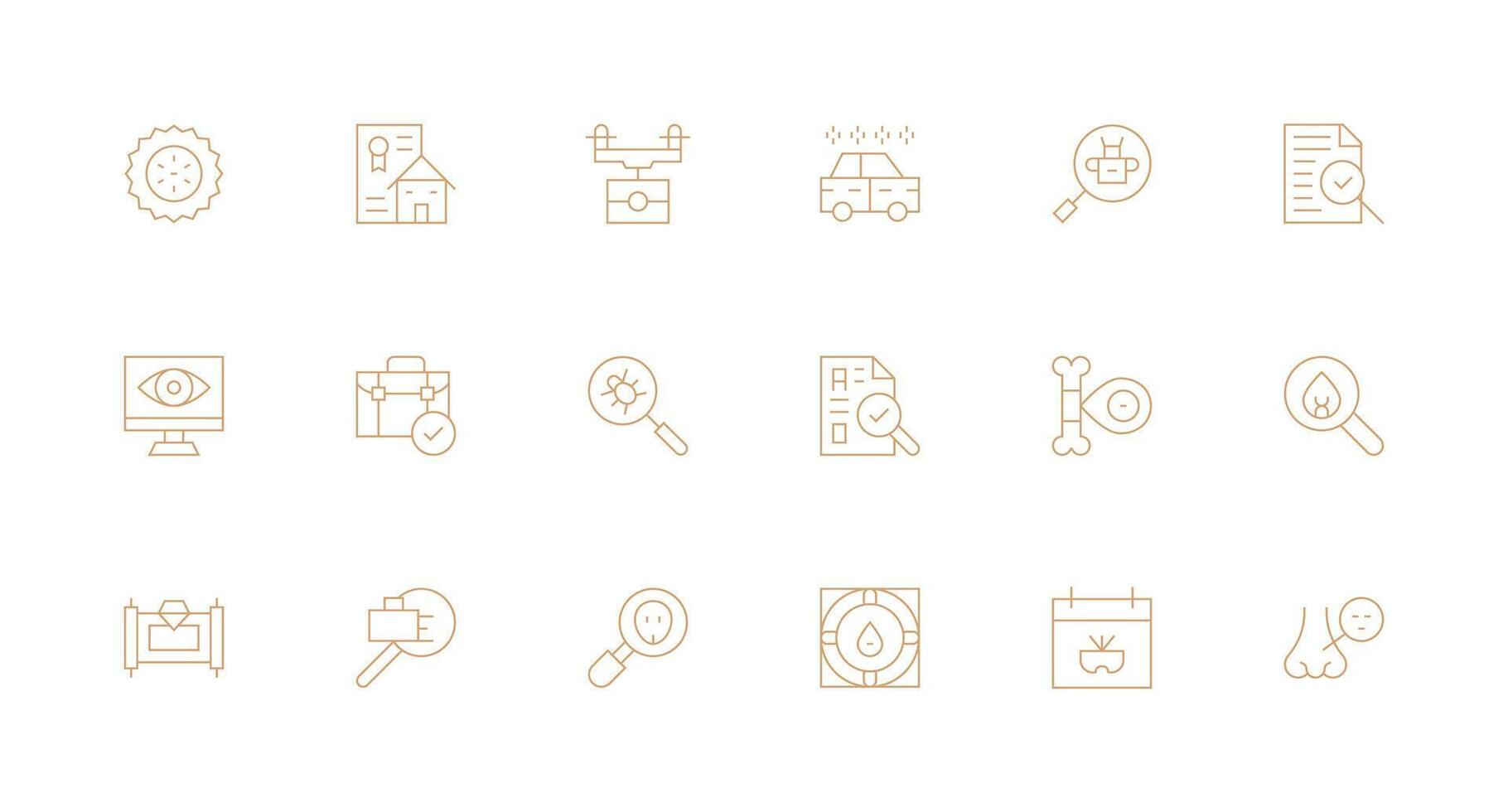Inspection Icon Collection with 18 Minimal Line Designs Scalable Icons for All Themes vector