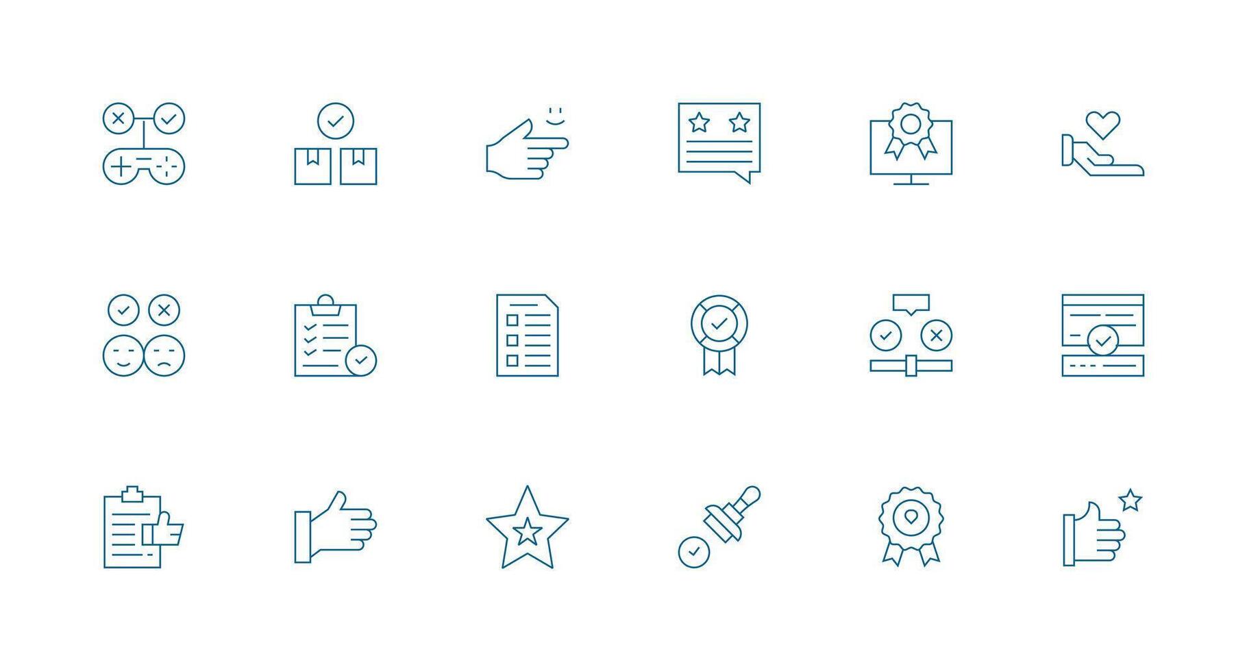 Approval Set with 18 Minimal Line Icons All Device Compatible Icon Set vector