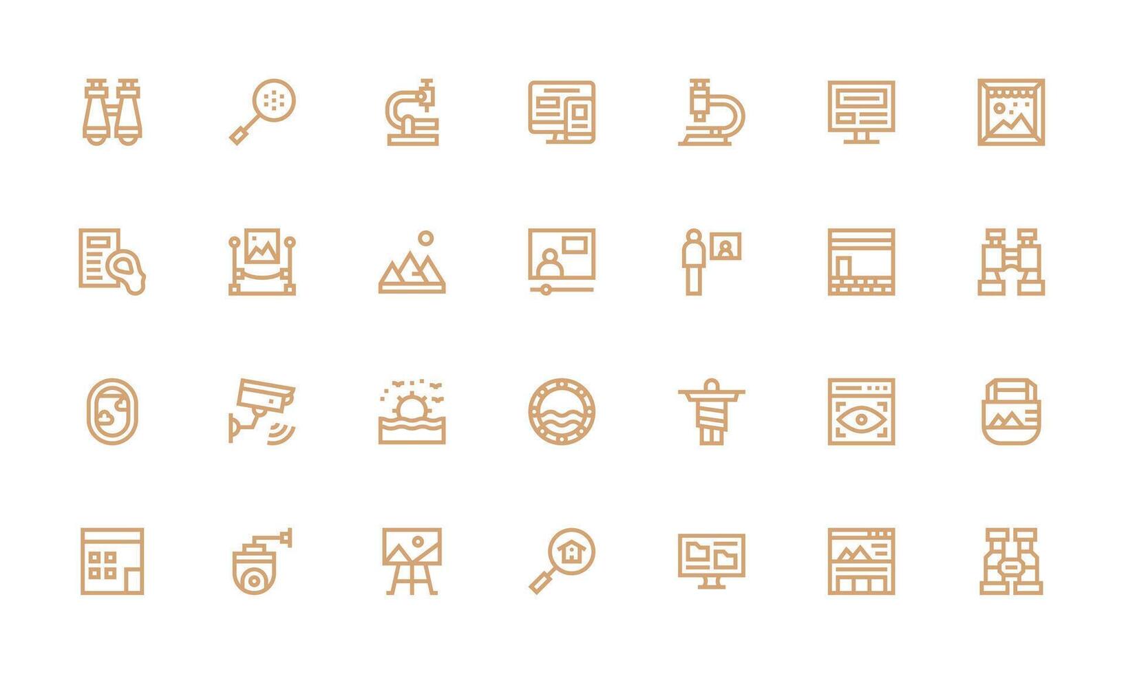 28 Icons for View in Bold Line Format Web Icon Collection vector