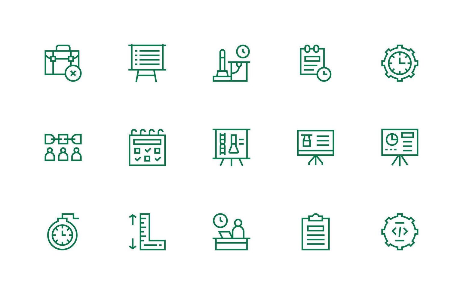 15 Regular Line Style Icons from Project Collection Complete Icon Set for Mobile Apps vector