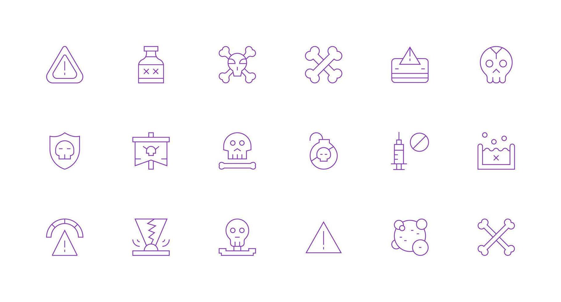 Minimal Line Icons from Unsafe Set with 18 Vectors Minimal Icon Set for Interface Projects