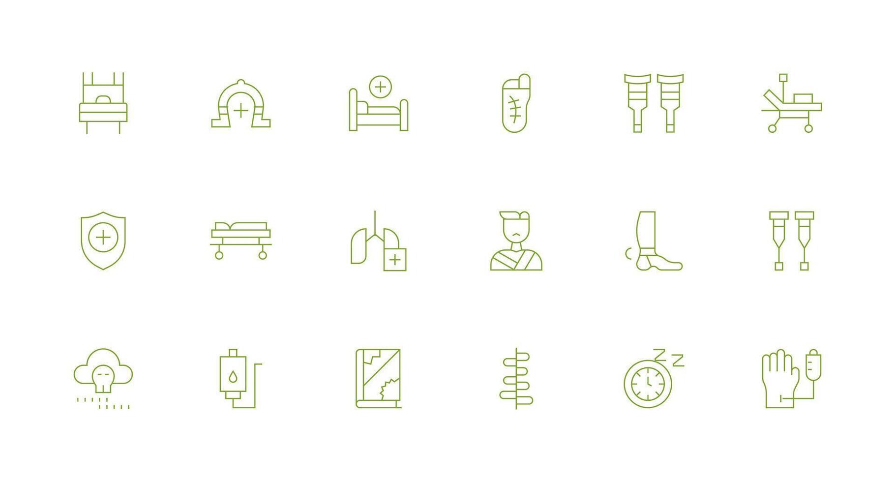Minimal Line Icons from Recovery Set with 18 Vectors Web Icon Collection