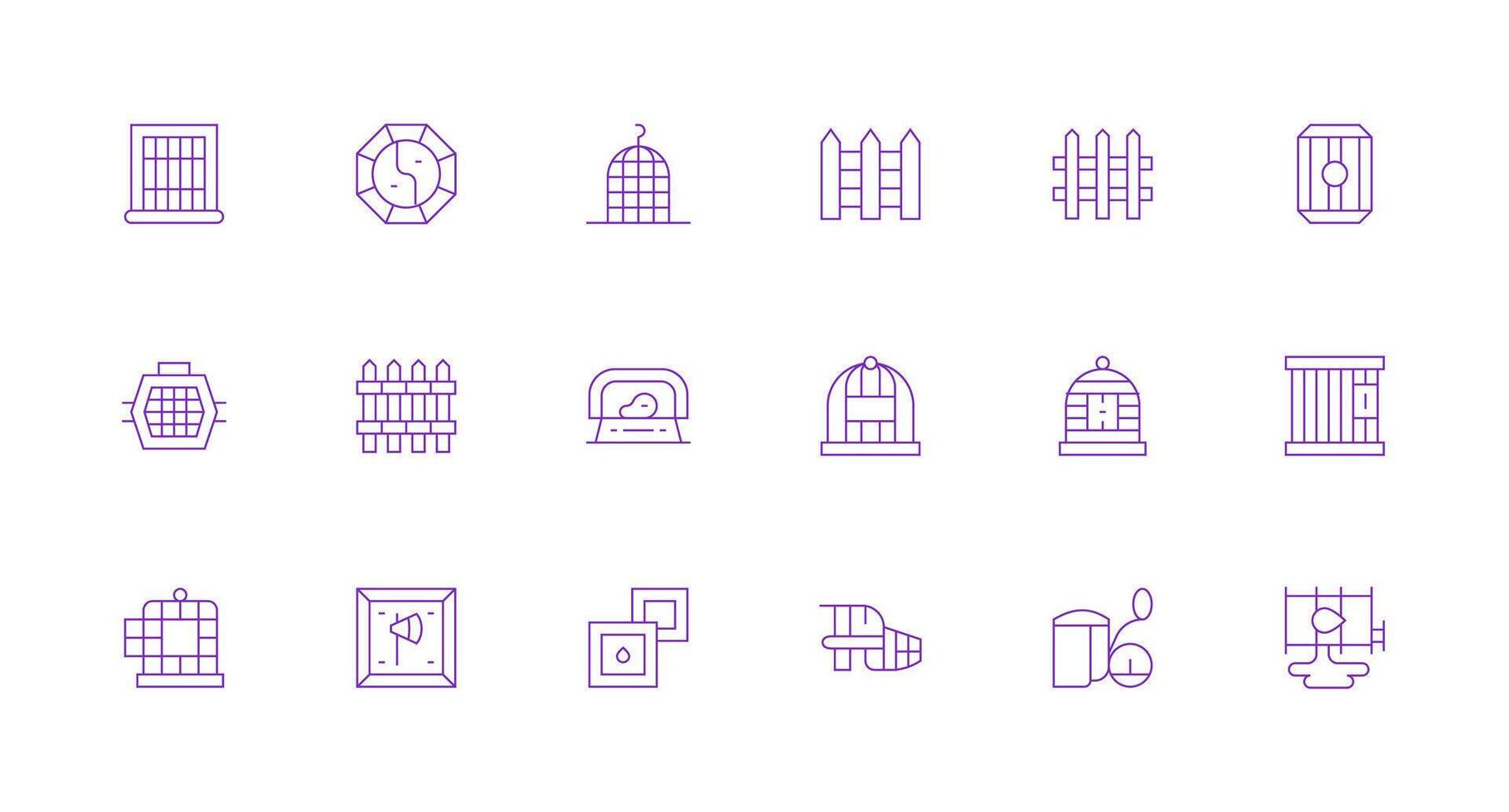 18 Minimal Line Designs for Enclosure Icons Full Icon Library for UI Designers vector