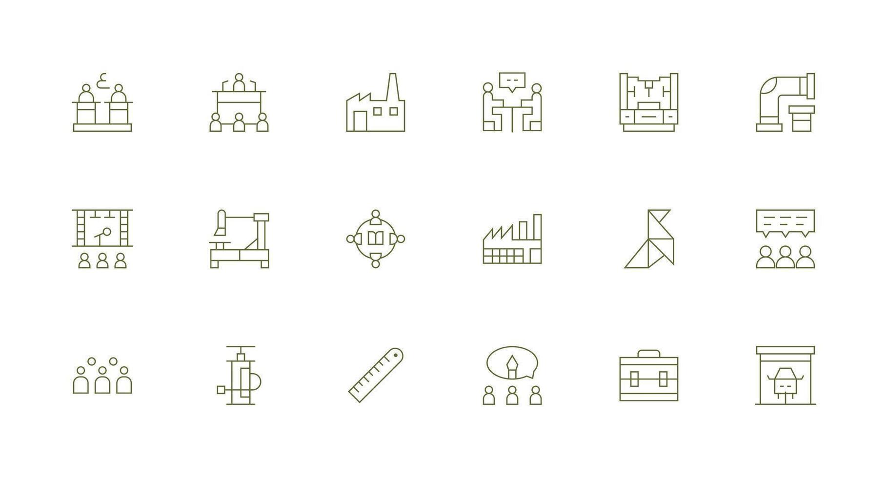 Workshop Set with 18 Minimal Line Icons Icon Set for Web vector