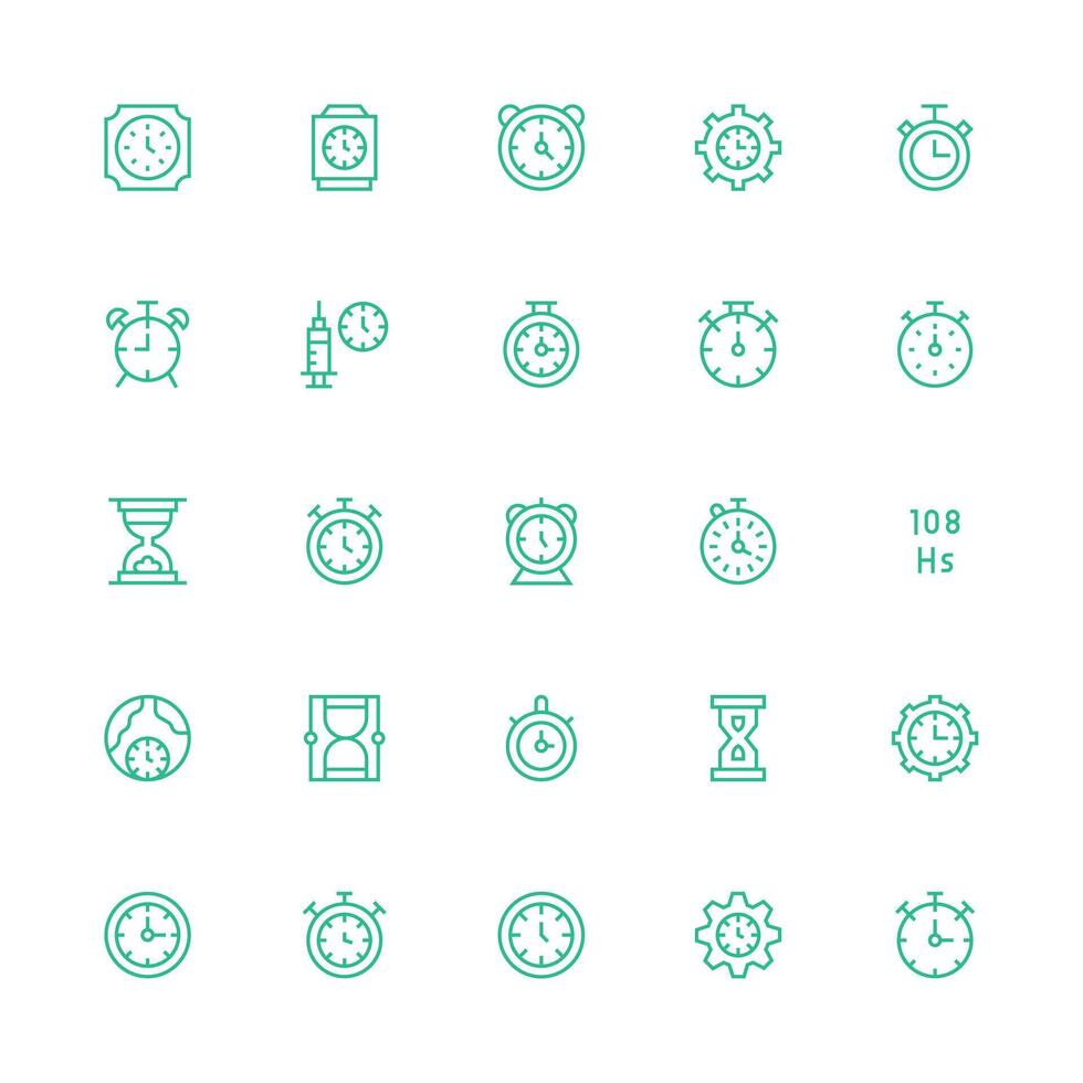Medium Stroke Outline Icons from Timing Set with 25 Vectors Professional Icon Pack for Development Work
