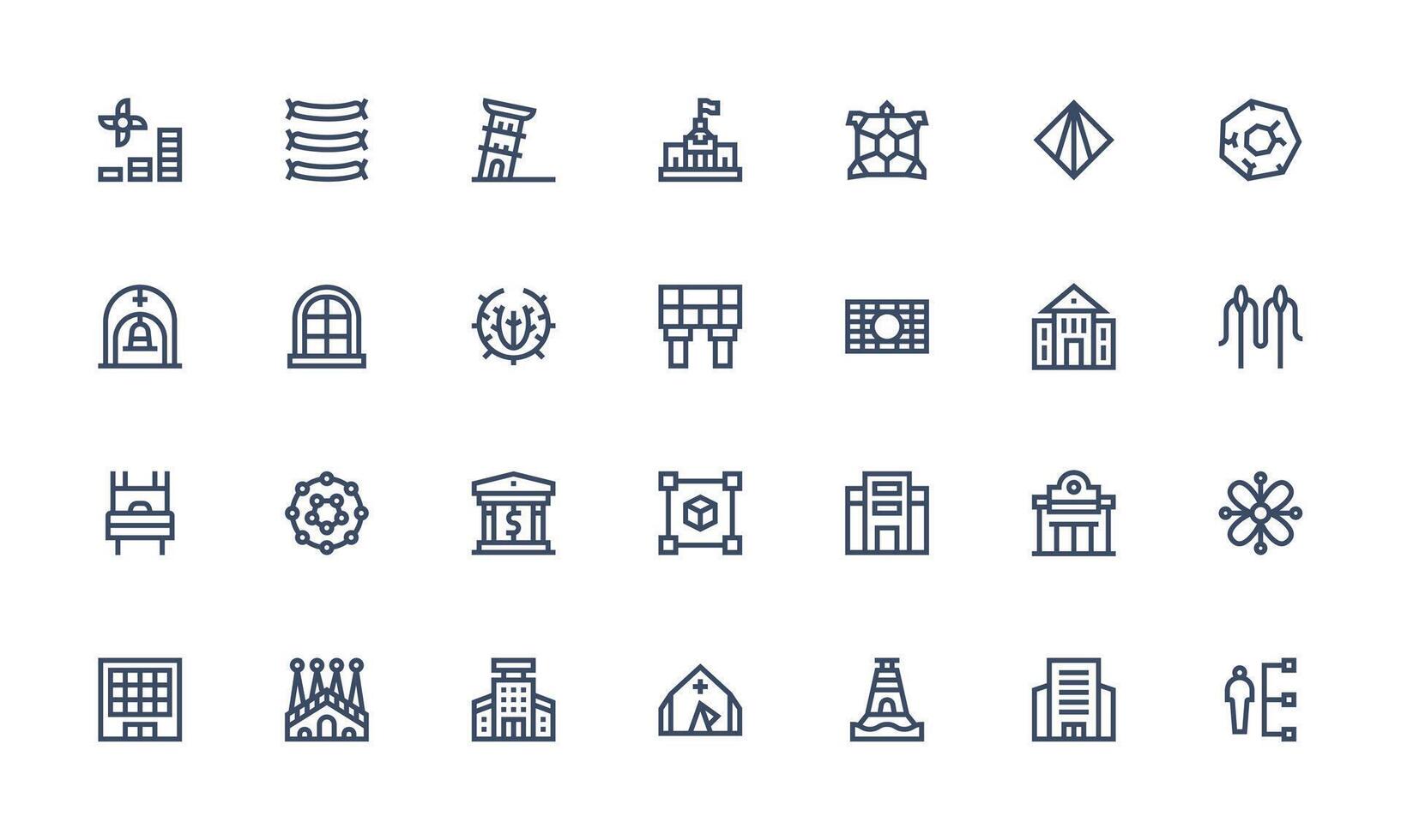 Structure Design Icons featuring 28 in Bold Line Style Interface Icons for Daily Use vector