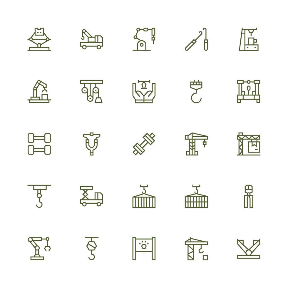 Medium Stroke Outline Icons from Lifting Set with 25 Vectors Scalable Icons for Cross-Platform Interfaces