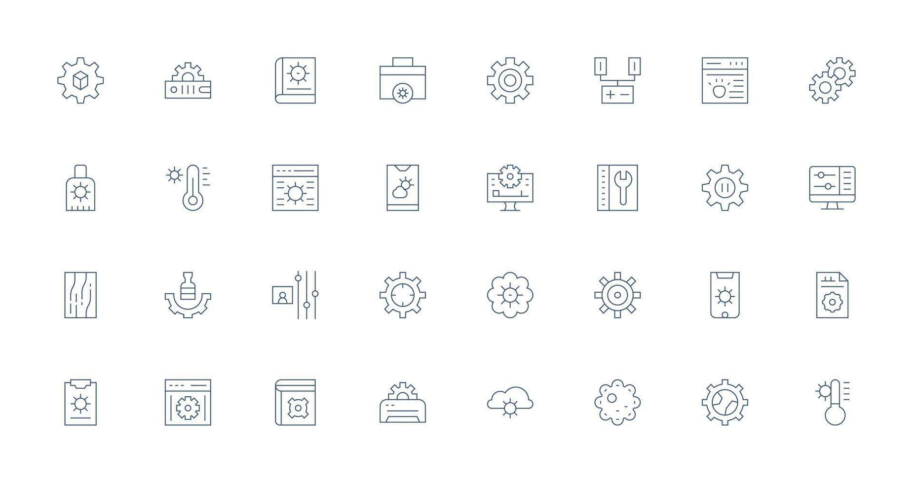 32 Thin Line Vectors for Parameters Theme Scalable Icon Pack