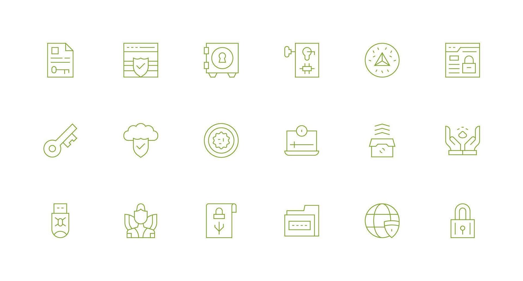Encryption featuring 18 Icons in Minimal Line Design UI Icon Set vector