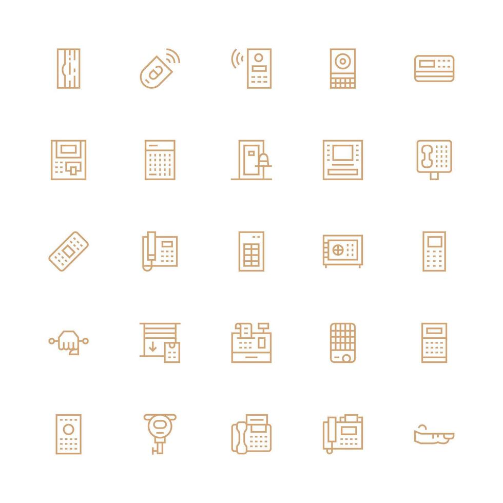 Medium Stroke Outline Icons from Keypad Set with 25 Vectors Editable Icon Collection