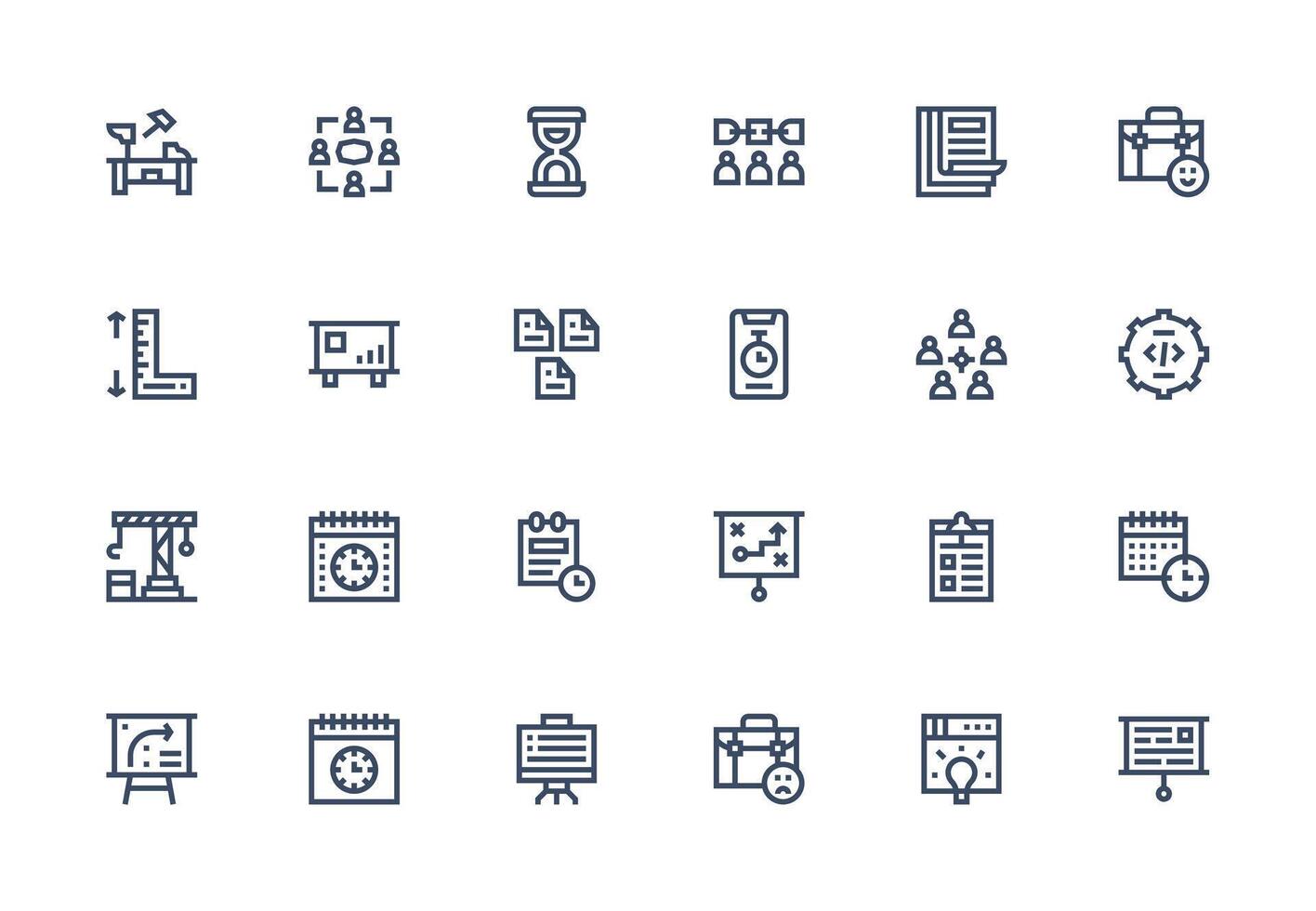 24 Thick Line Line Icons for Project Graphics Well-Structured Icons for Creative Use vector