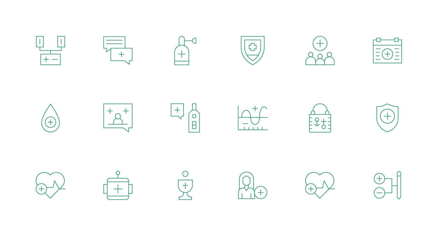Minimal Line Style Plus Icons with 18 Vectors UI Icon Set