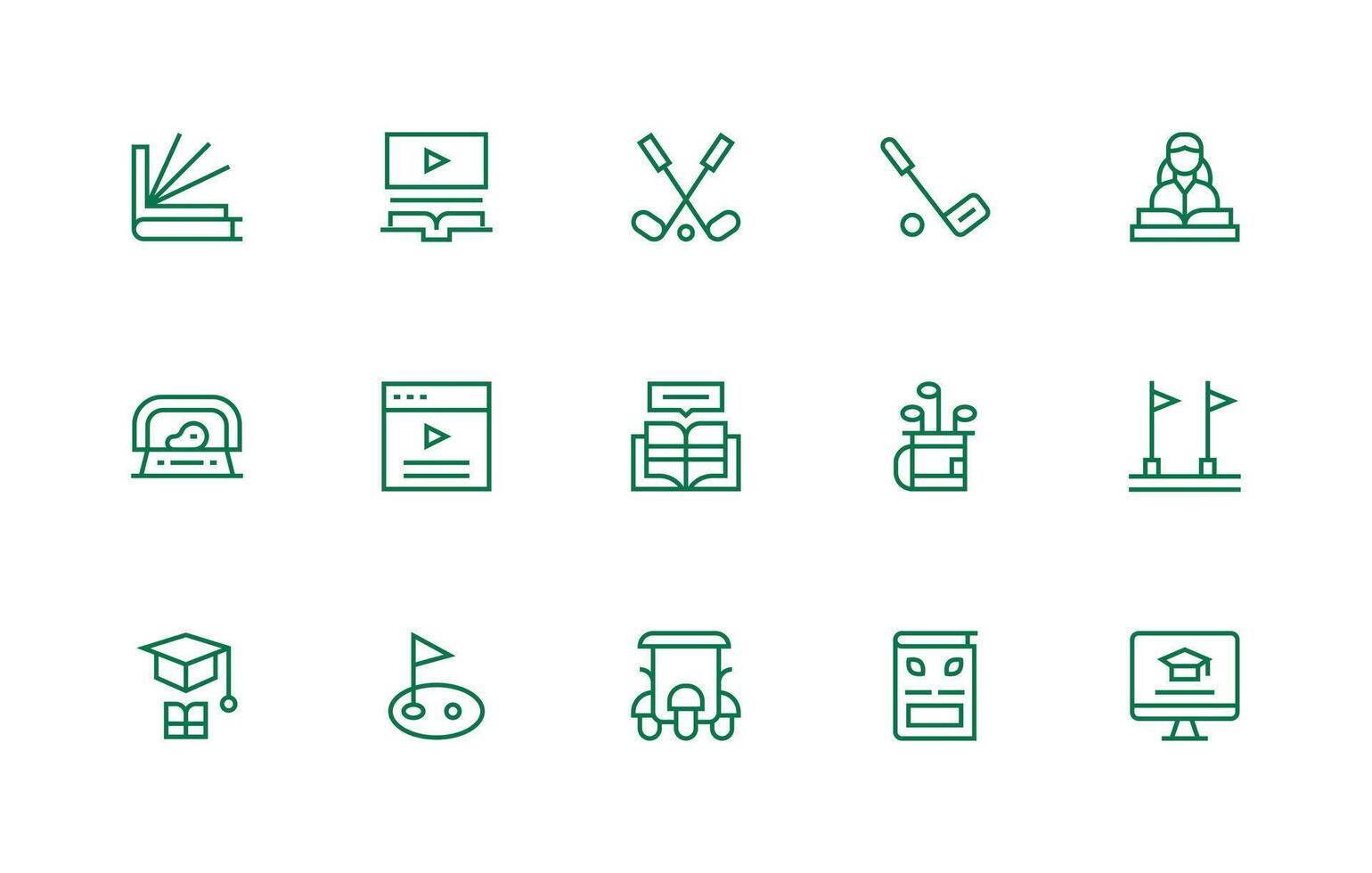 15 Regular Line Vectors for Course Theme App Icon Pack