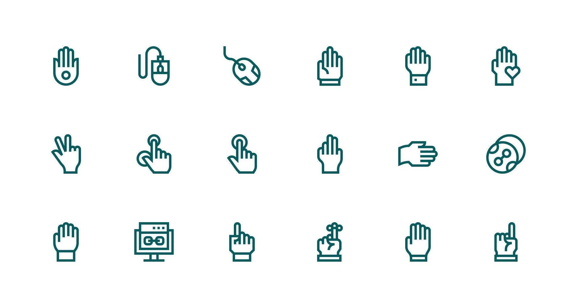 Click featuring 18 Icons in Strong Stroke Line Design Neat Icon Set vector