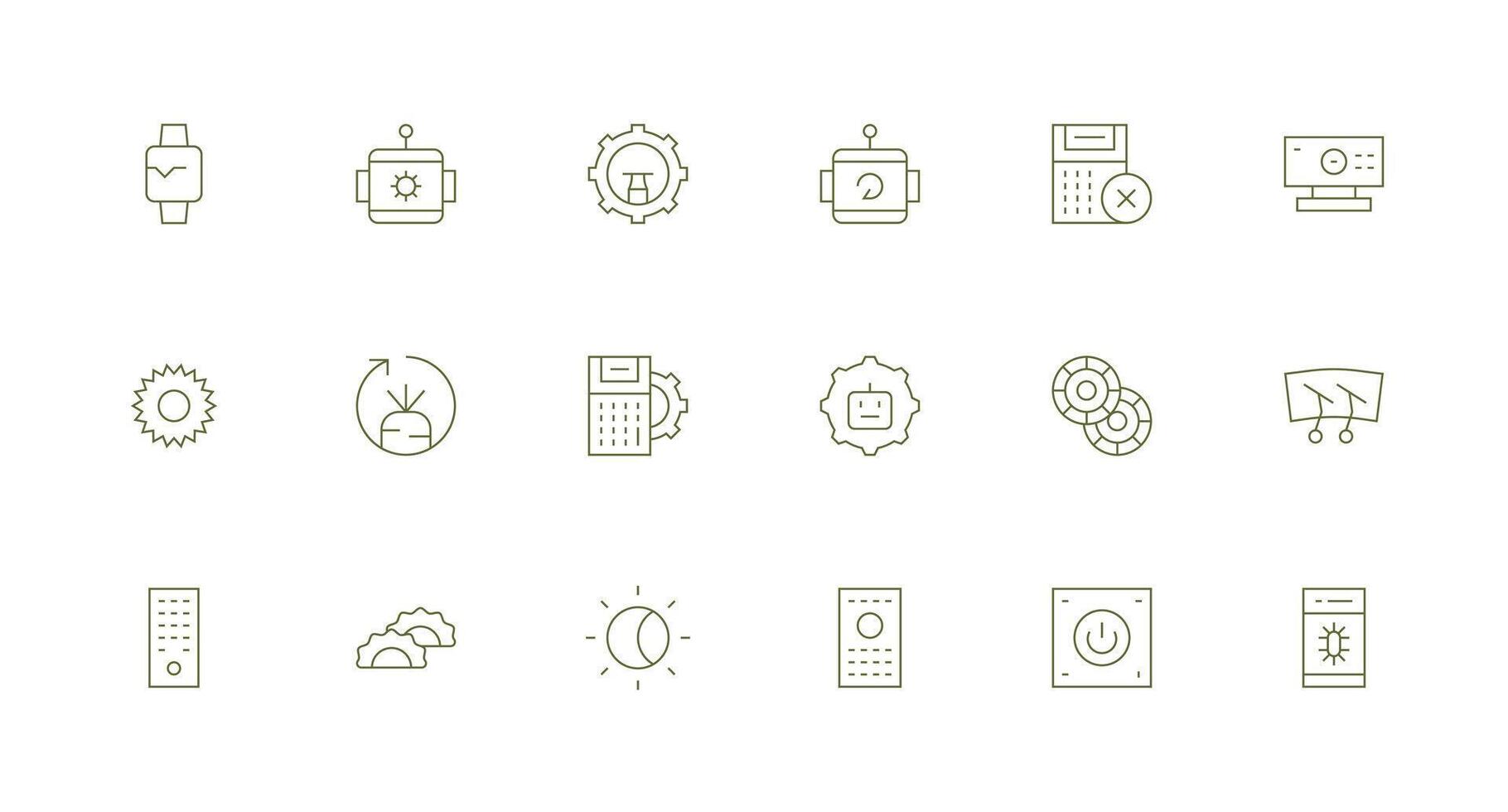 Function Set with 18 Minimal Line Icons Essential Icon Set for Teams vector