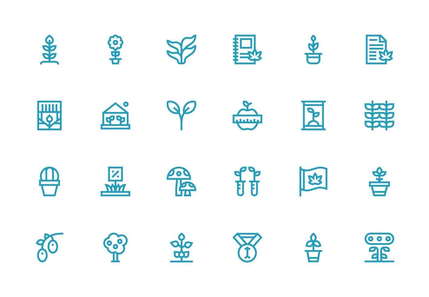 24 Icons for Growing in Thick Line Line Format Multi-Style Icons for Creative Projects vector
