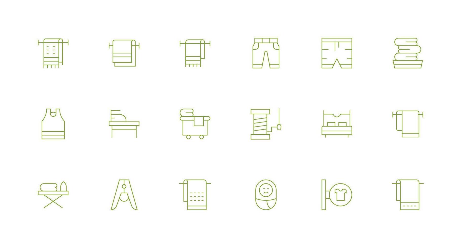 18 Minimal Line Style Icons from Linen Collection Basic Icon Series vector