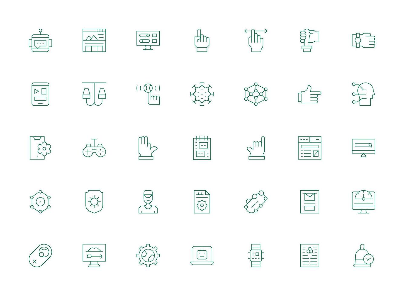 Light Line Style Interface Icons with 35 Vectors Balanced Icon Set for Functional Design