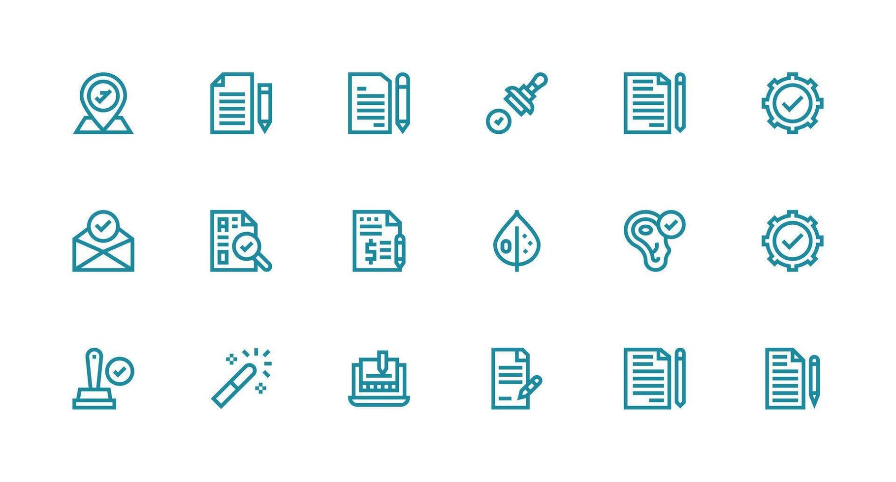 18 Strong Stroke Line Icons for Correct Graphics UI Icon Set vector