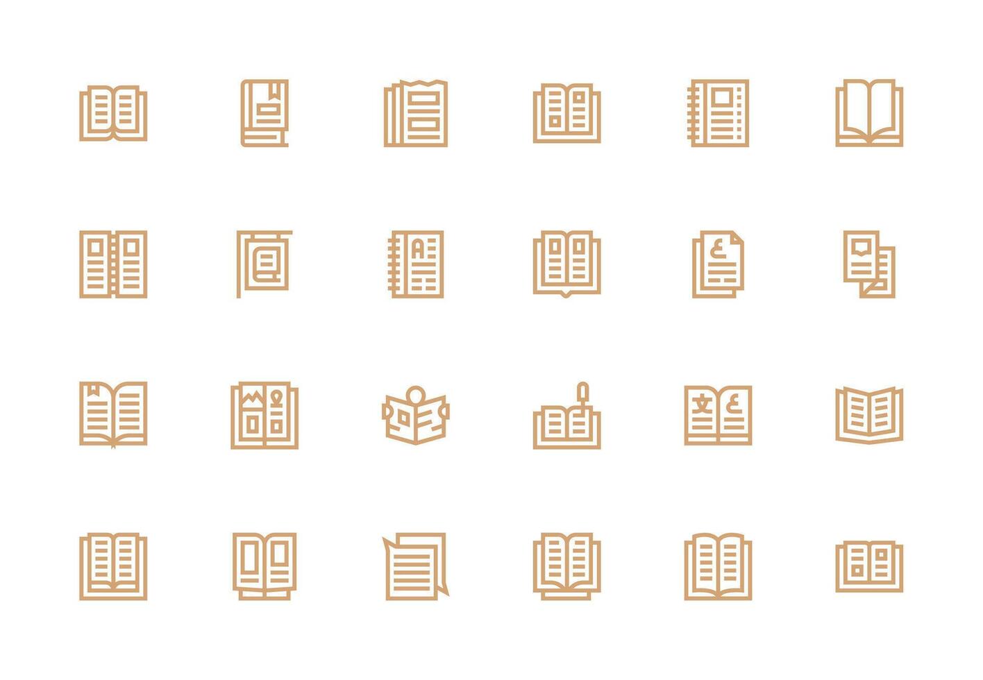 Pages featuring 24 Icons in Thick Line Line Design Icon Set vector