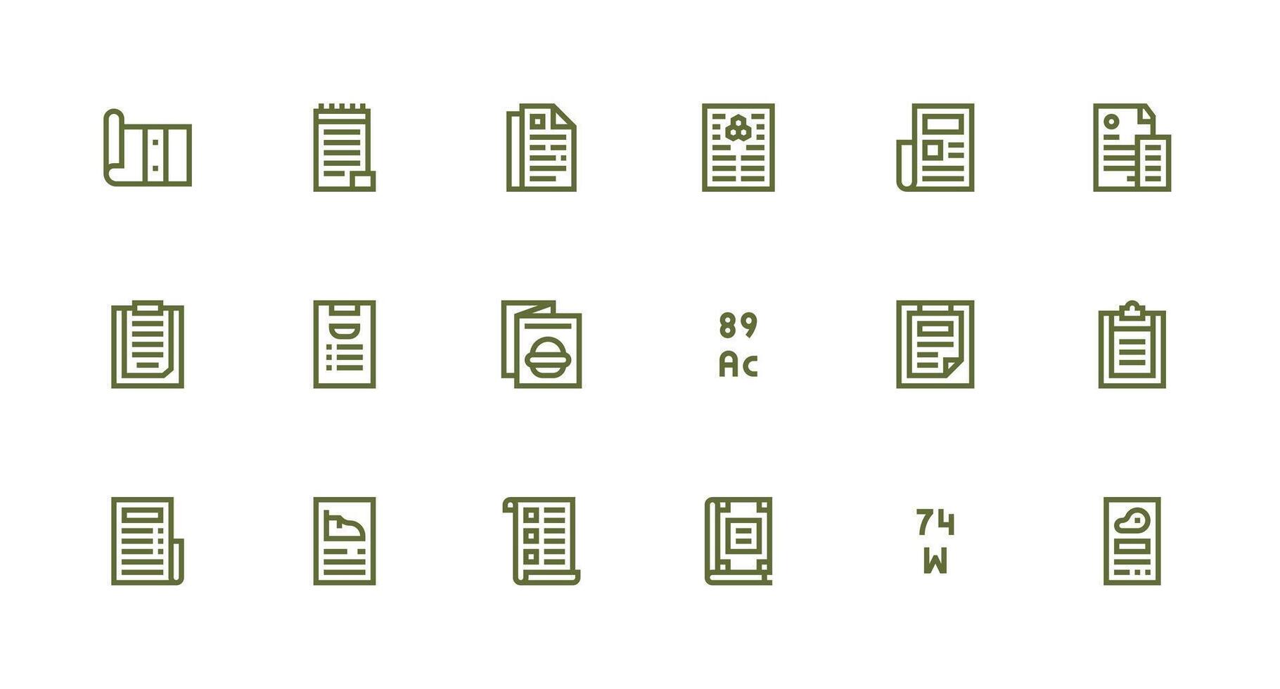 Specifications Design Icons featuring 18 in Strong Stroke Line Style Pixel Perfect Icons for Modern Apps vector