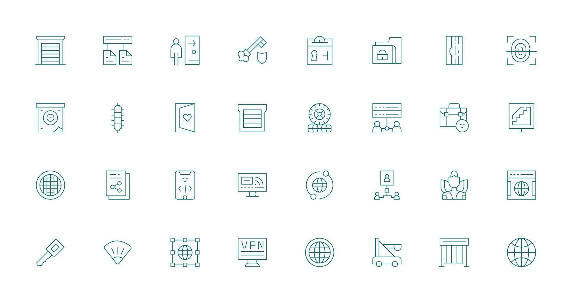 Thin Line Icons from Access Set with 32 Vectors Functional Icon Series