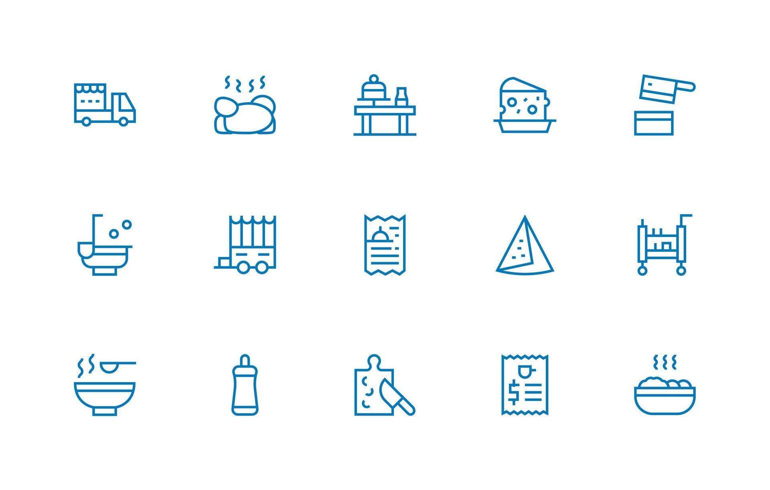 15 Foodservice Icons in Regular Line Aesthetic Minimal Icon Set for Interface Projects vector