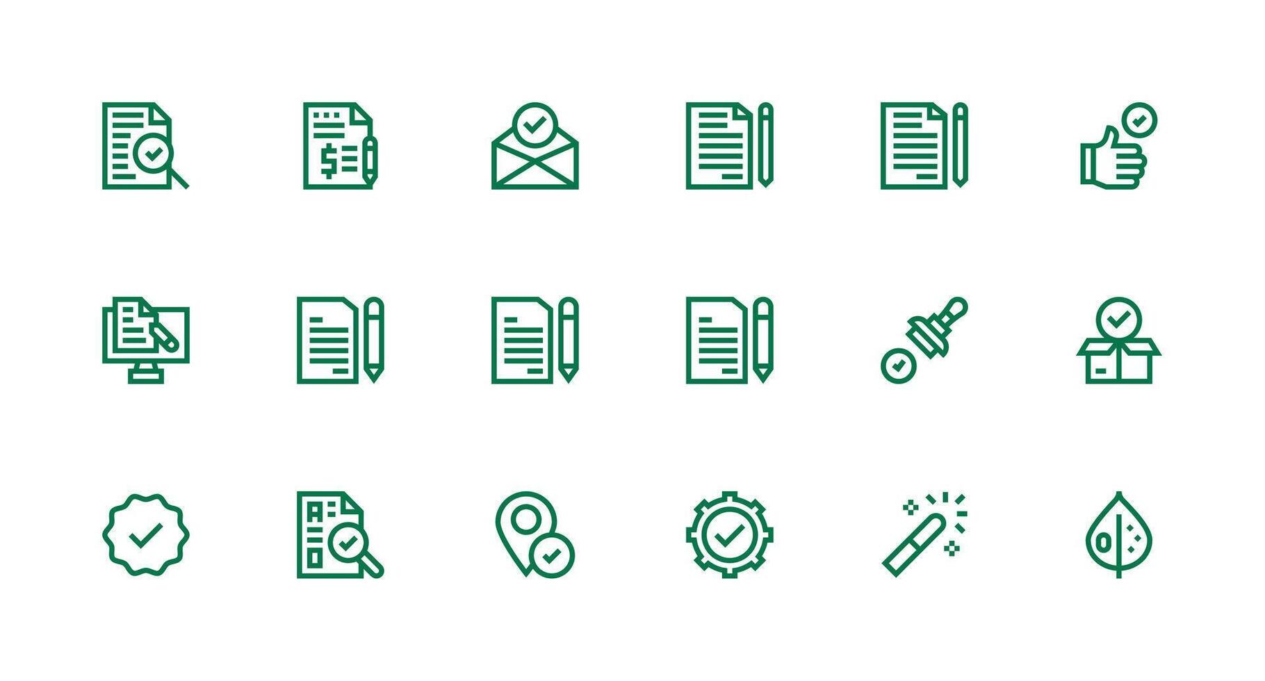Correct Icon Collection with 18 Strong Stroke Line Designs Clean Icon Set Icon Pack for UI Projects vector