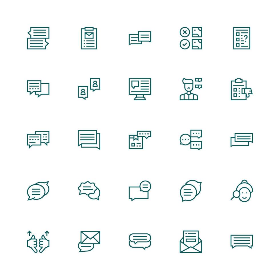 Medium Stroke Outline Icons from Feedback Form Set with 25 Vectors App Icon Pack