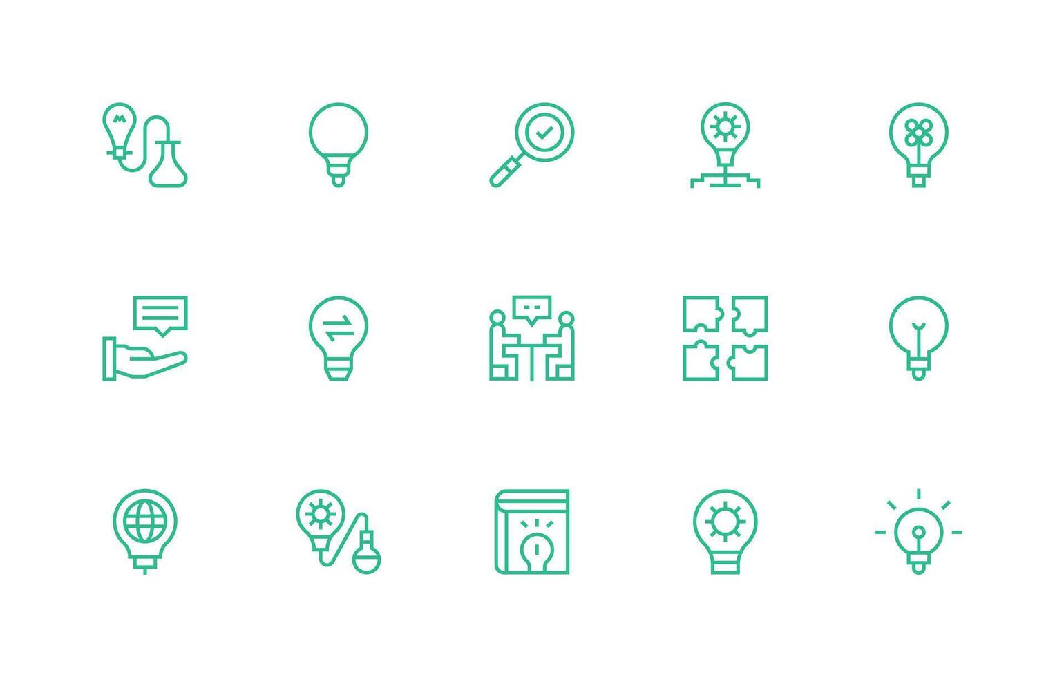 15 Regular Line Style Icons from ProblemSolving Collection Line Icon Collection vector