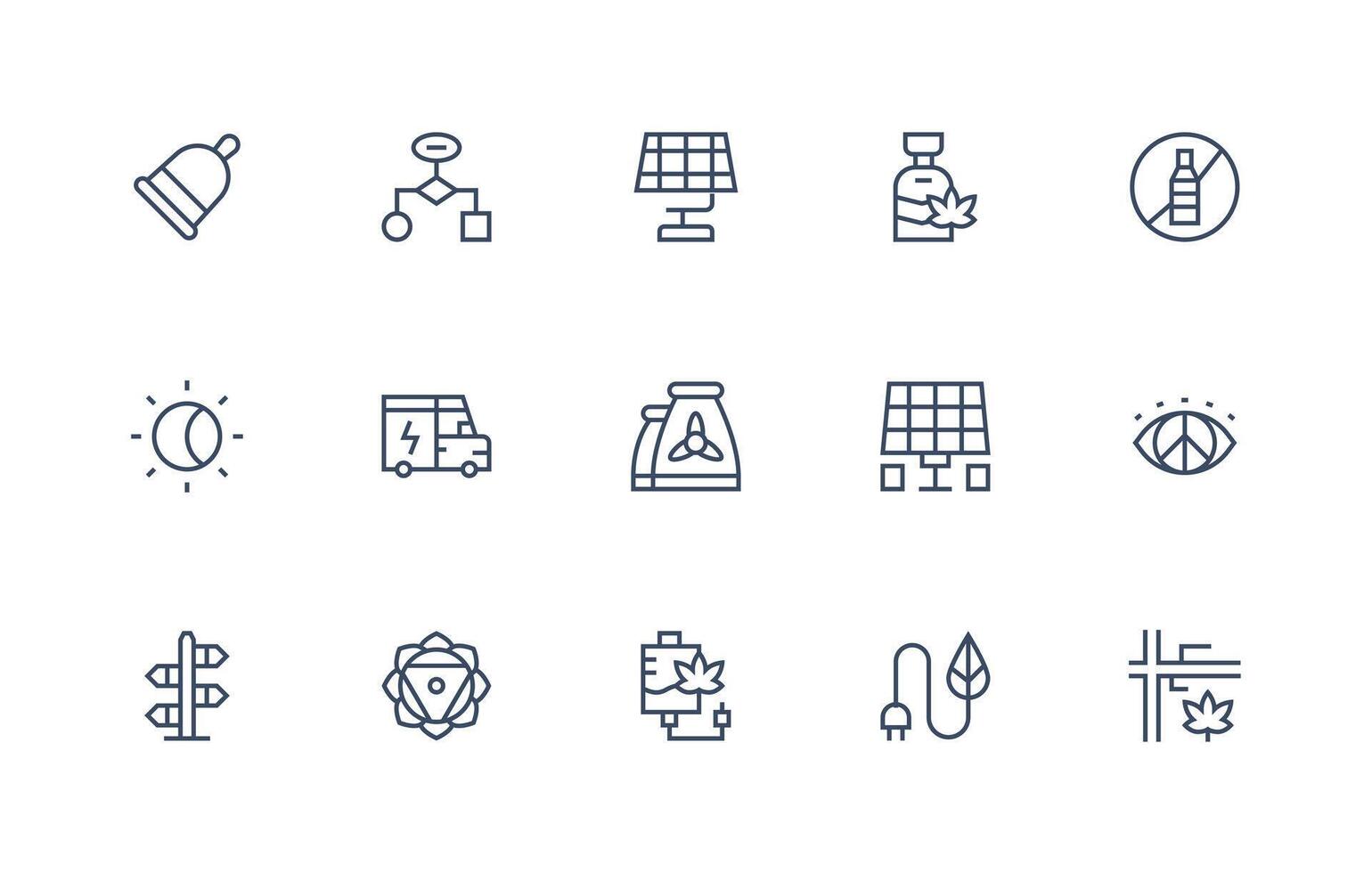 Alternative Design Icons featuring 15 in Regular Line Style Lightweight Icon Series for Fast Prototypes vector