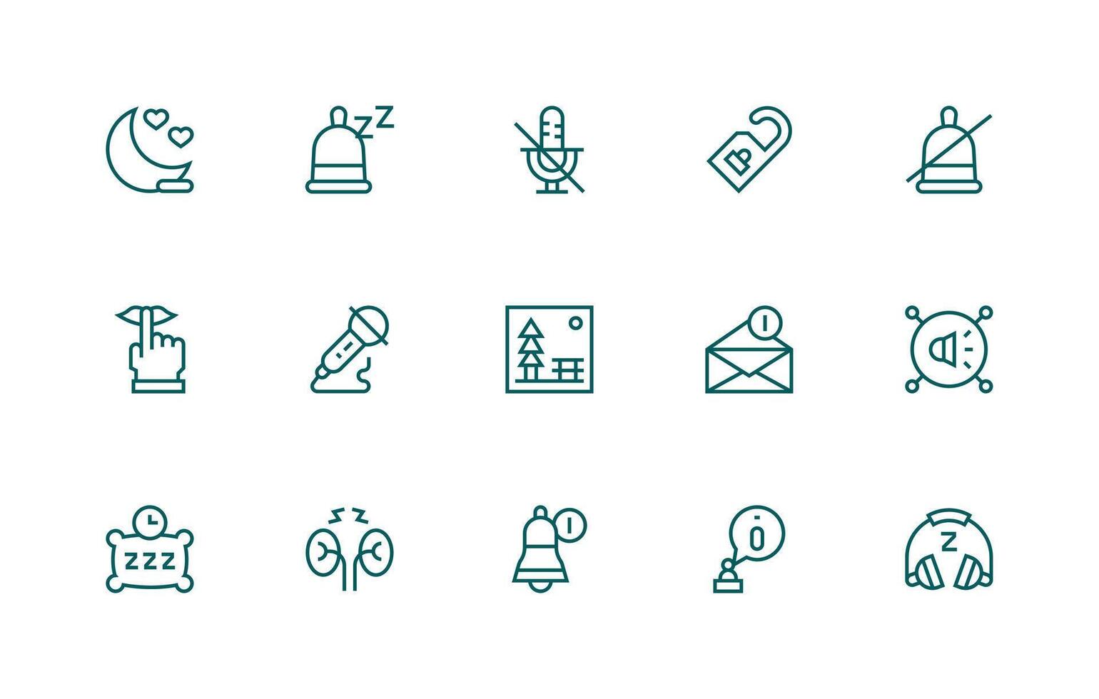 15 Regular Line Designs for Quiet Icons Sharp Icons for Presentations vector