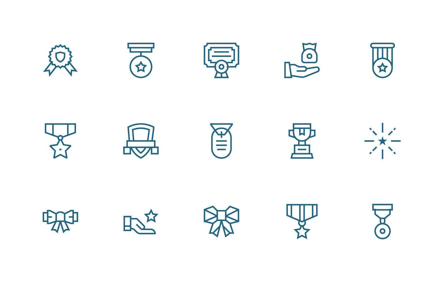 15 Regular Line Designs for Commendation Icons Reliable Icons for All Interfaces vector