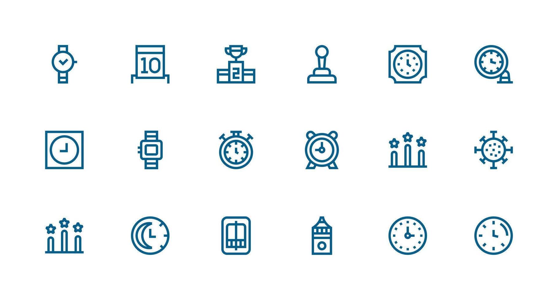 Second Design Icons featuring 18 in Strong Stroke Line Style Interface Icon Collection vector