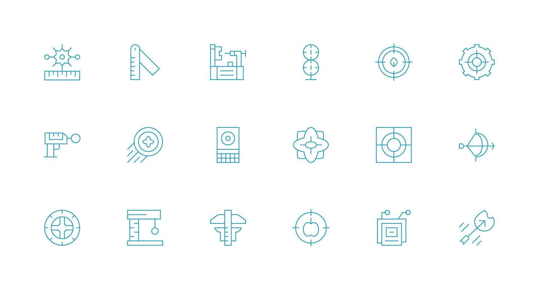 18 Minimal Line Icons for Precision Graphics Line Icon Collection vector