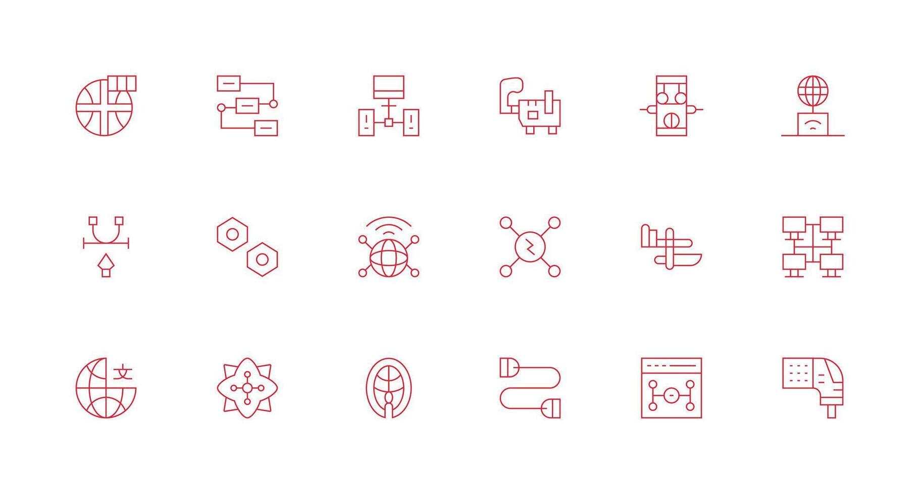 18 Minimal Line Icons for Connection Point Graphics Core Icon Collection for Daily Tasks vector