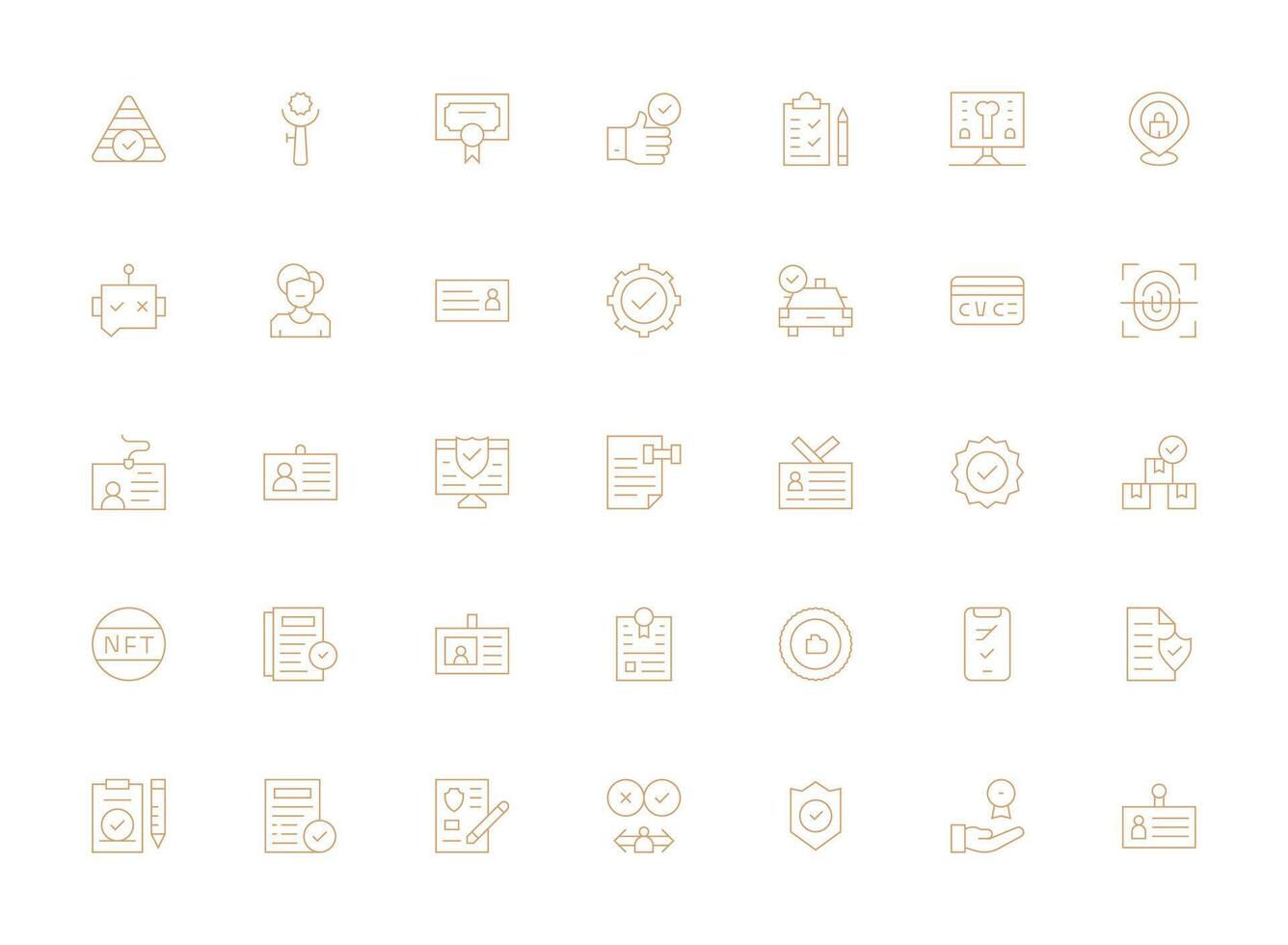 Light Line Style Verification Icons with 35 Vectors Simplified Icon Pack for Visual Tools