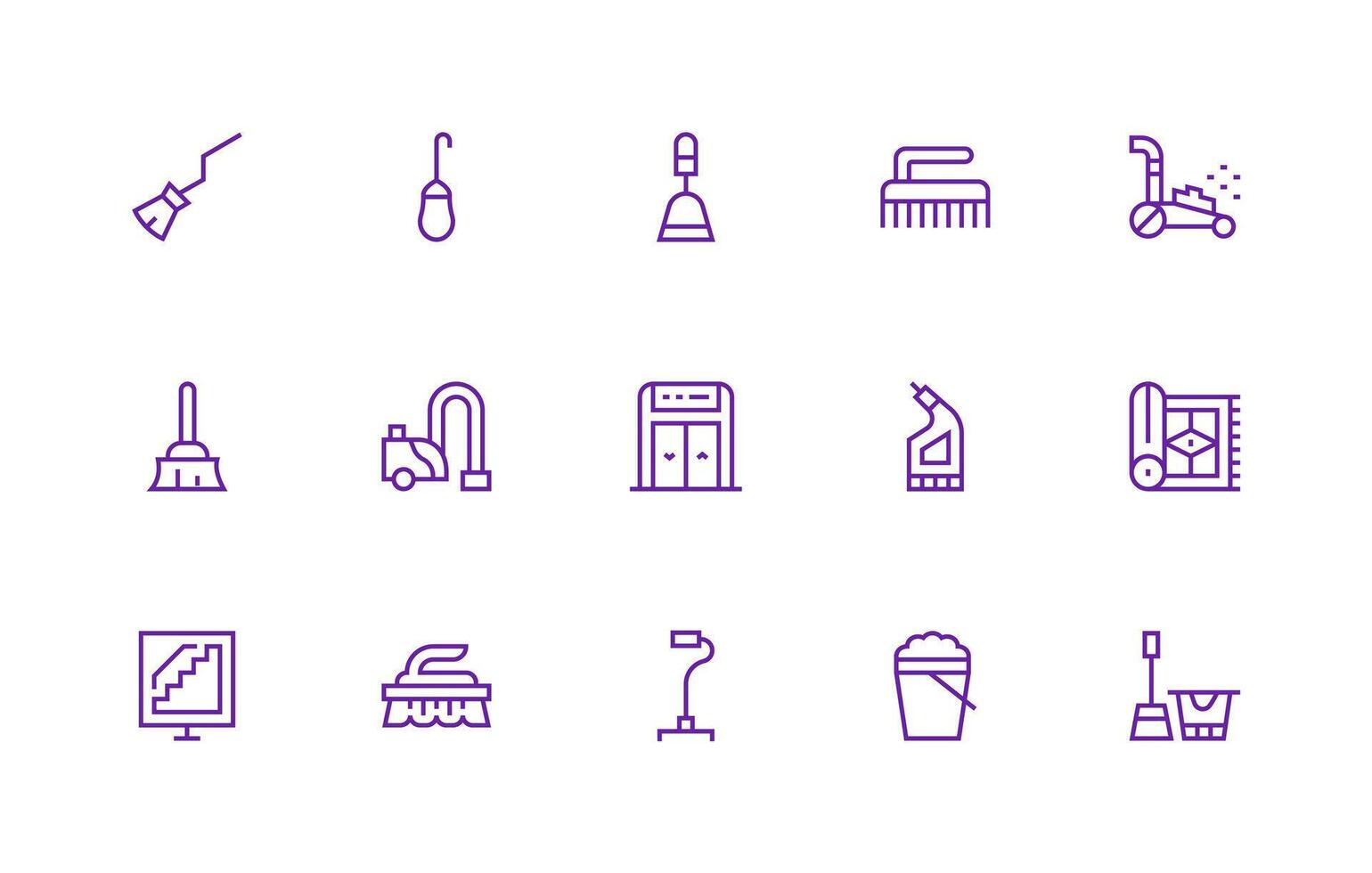 Floor Set with 15 Regular Line Icons Smart Icon Collection vector