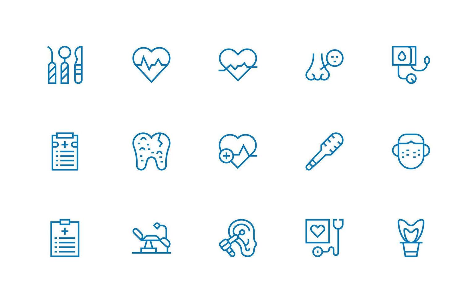 15 Icons for Checkup in Regular Line Format Neatly Designed Icons for Web Platforms vector