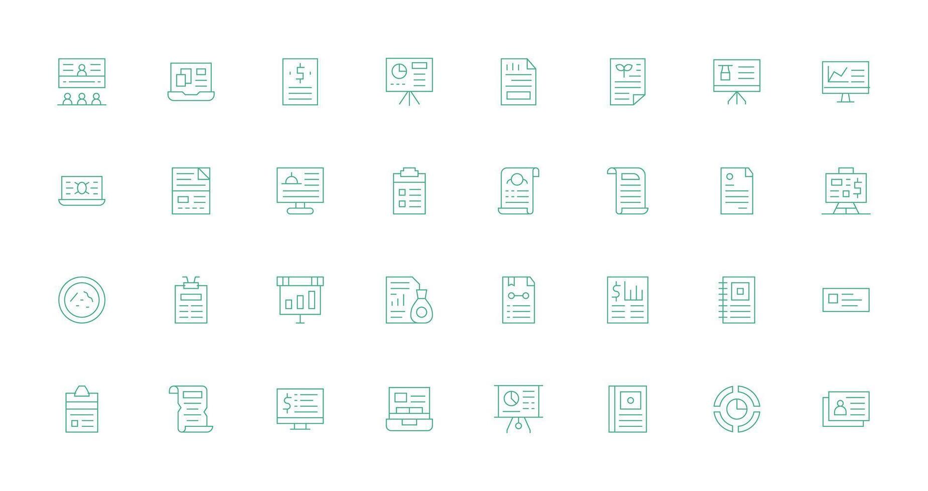 Summary Design Icons featuring 32 in Thin Line Style Essential Icons for Rapid UI Building vector